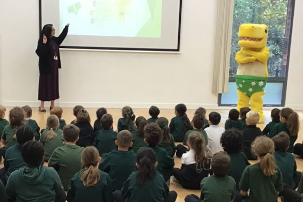 Pantosaurus brings PANTS conversations to Richmond classrooms