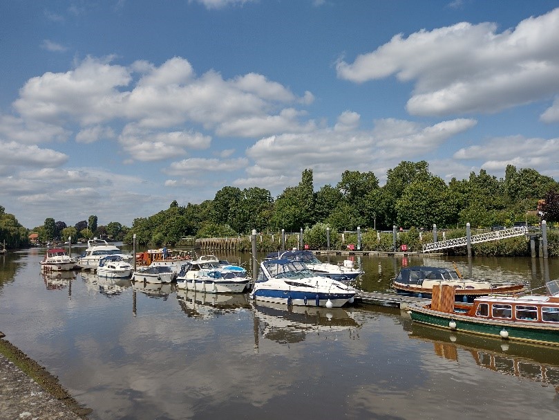 Figure 75 River scene with moored boats