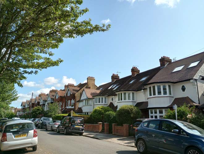 Figure 195: View looking north-east up Grange Road