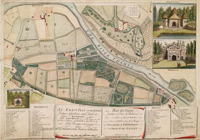 Figure 7: John Rocque's Map of Kew Gardens and Park (1754)